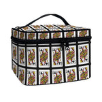 Queen Of Clubs Pattern Print Travel Makeup Bag