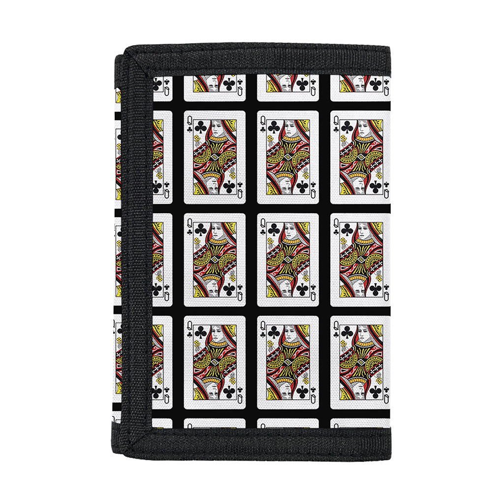 Queen Of Clubs Pattern Print Trifold Wallet