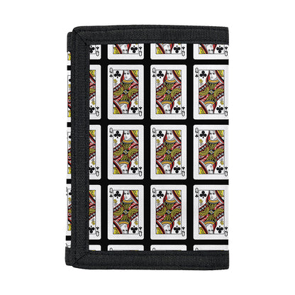 Queen Of Clubs Pattern Print Trifold Wallet