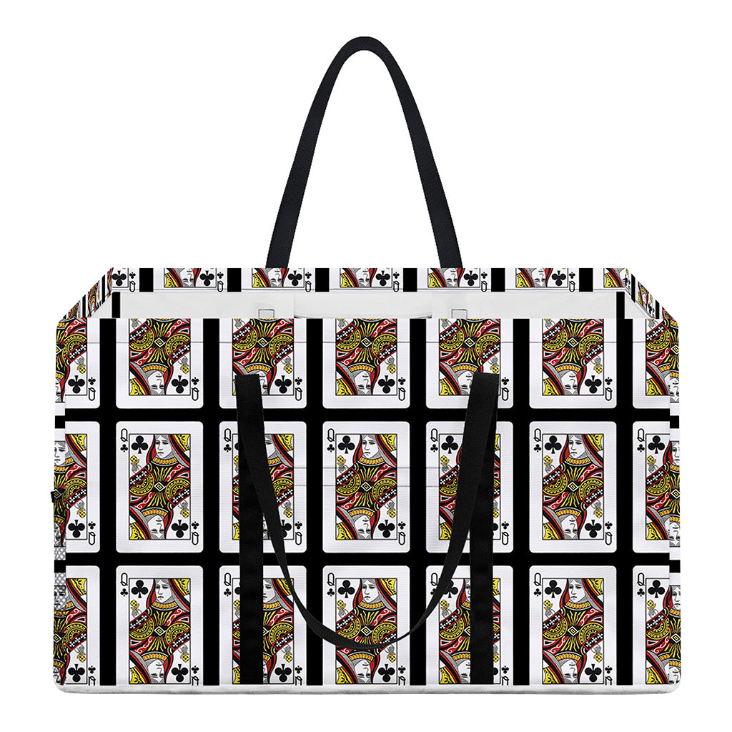 Queen Of Clubs Pattern Print Utility Tote Bag