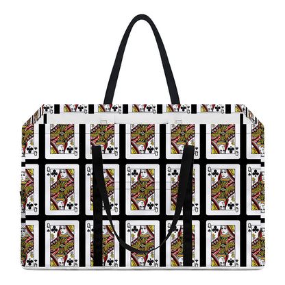 Queen Of Clubs Pattern Print Utility Tote Bag