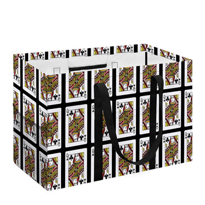Queen Of Clubs Pattern Print Utility Tote Bag