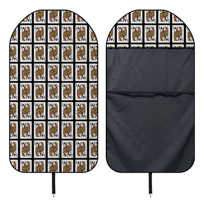 Queen Of Clubs Pattern Print Waterproof Car Seat Cover