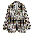 Queen Of Clubs Pattern Print Women's Blazer
