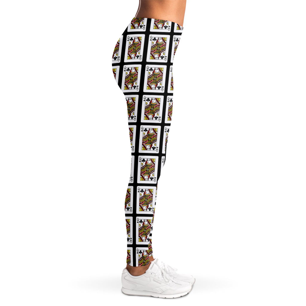 Queen Of Clubs Pattern Print Women's Leggings