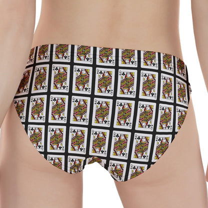 Queen Of Clubs Pattern Print Women's Panties