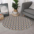 Queen Of Clubs Pattern Print Round Rug