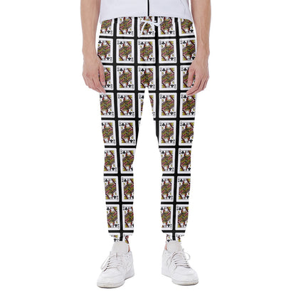 Queen Of Clubs Playing Card Pattern Print Scuba Joggers