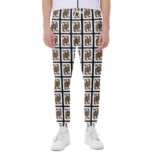 Queen Of Clubs Playing Card Pattern Print Scuba Joggers