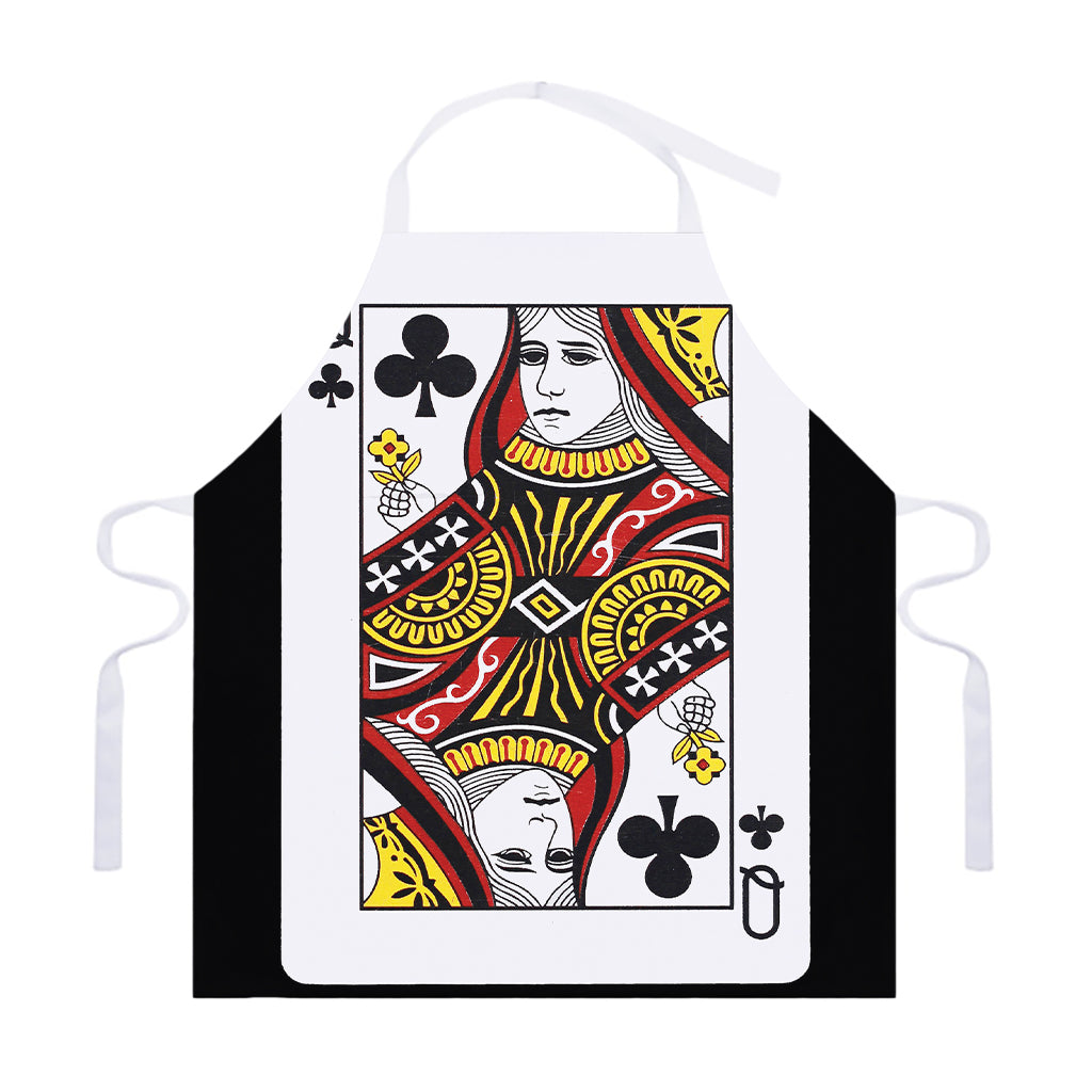 Queen Of Clubs Playing Card Print Adjustable Apron