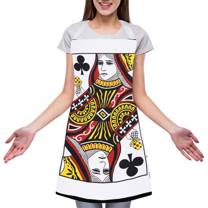 Queen Of Clubs Playing Card Print Adjustable Apron