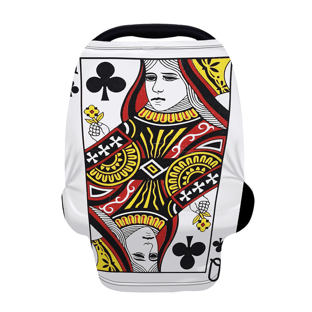Queen Of Clubs Playing Card Print Baby Seat Cover