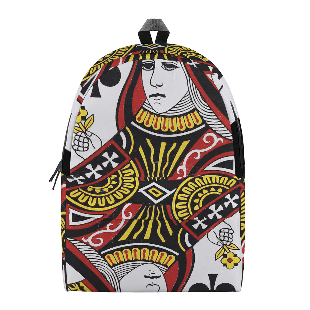 Queen Of Clubs Playing Card Print Backpack