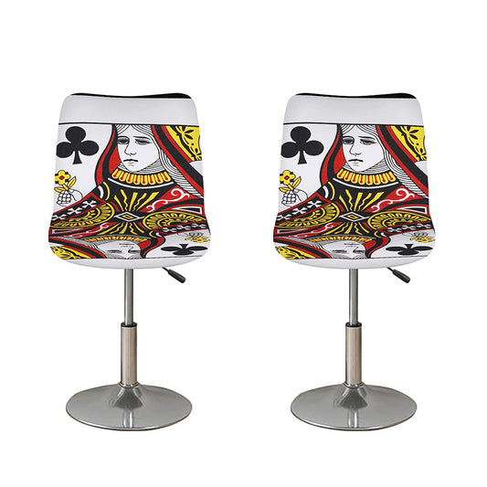 Queen Of Clubs Playing Card Print Bar Stool Covers