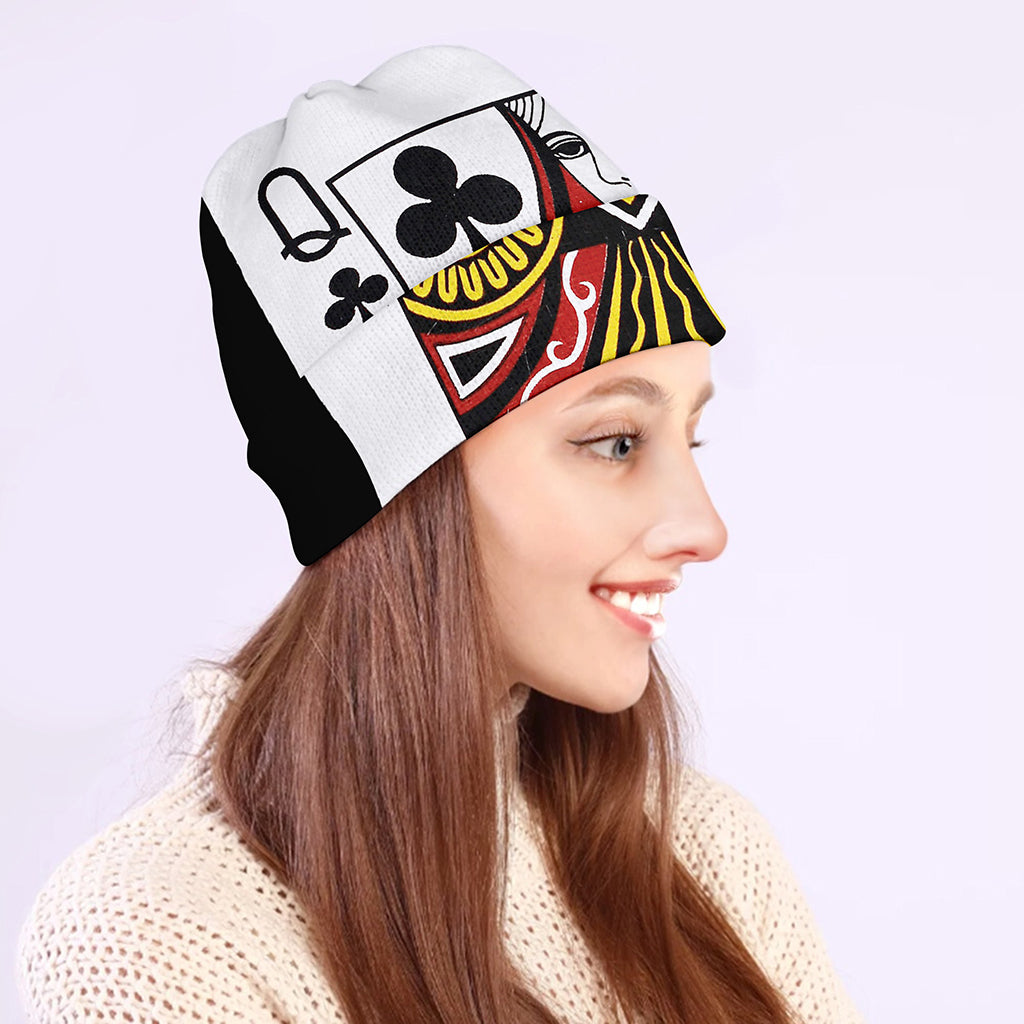Queen Of Clubs Playing Card Print Beanie