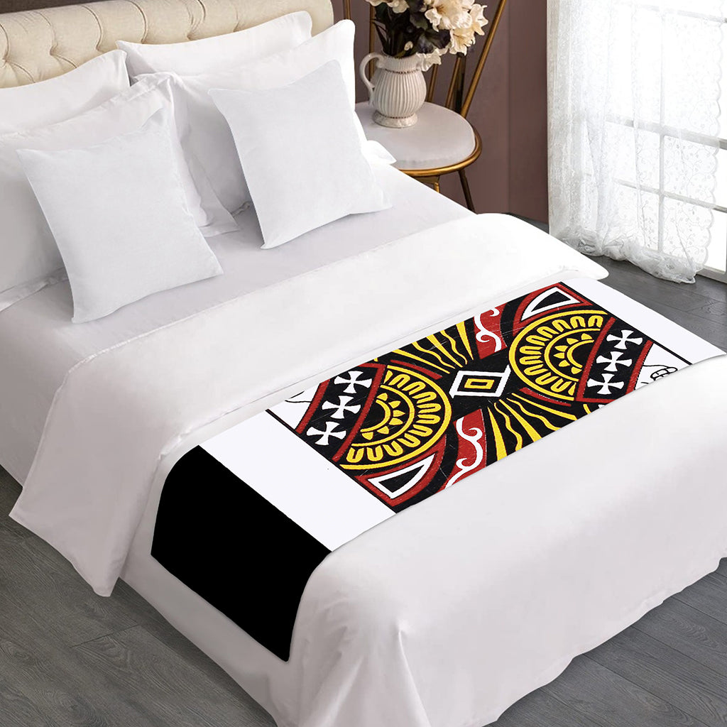 Queen Of Clubs Playing Card Print Bed Runner