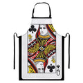 Queen Of Clubs Playing Card Print Bib Apron With Pocket