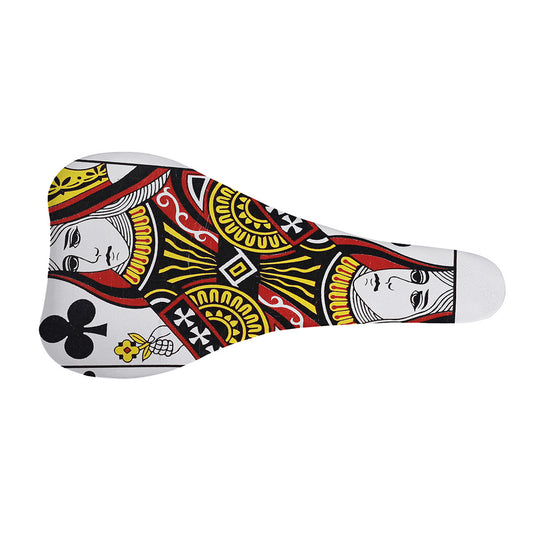 Queen Of Clubs Playing Card Print Bicycle Seat Cover
