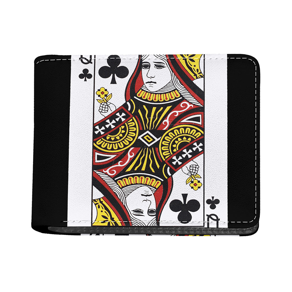 Queen Of Clubs Playing Card Print Bifold Wallet
