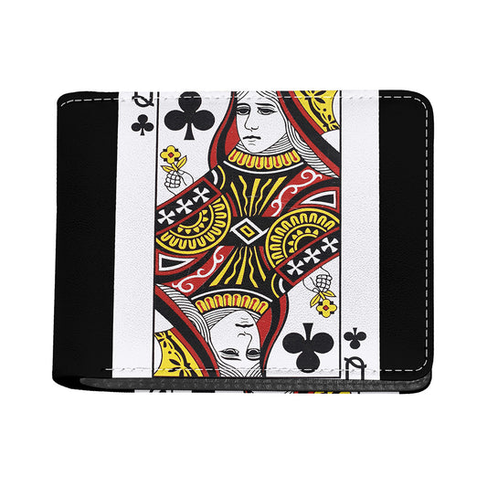Queen Of Clubs Playing Card Print Bifold Wallet