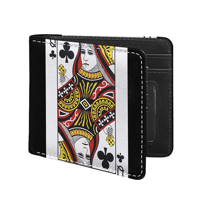 Queen Of Clubs Playing Card Print Bifold Wallet