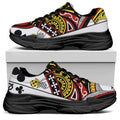Queen Of Clubs Playing Card Print Black Chunky Shoes