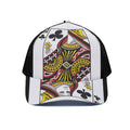 Queen Of Clubs Playing Card Print Black Mesh Trucker Hat