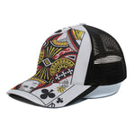 Queen Of Clubs Playing Card Print Black Mesh Trucker Cap