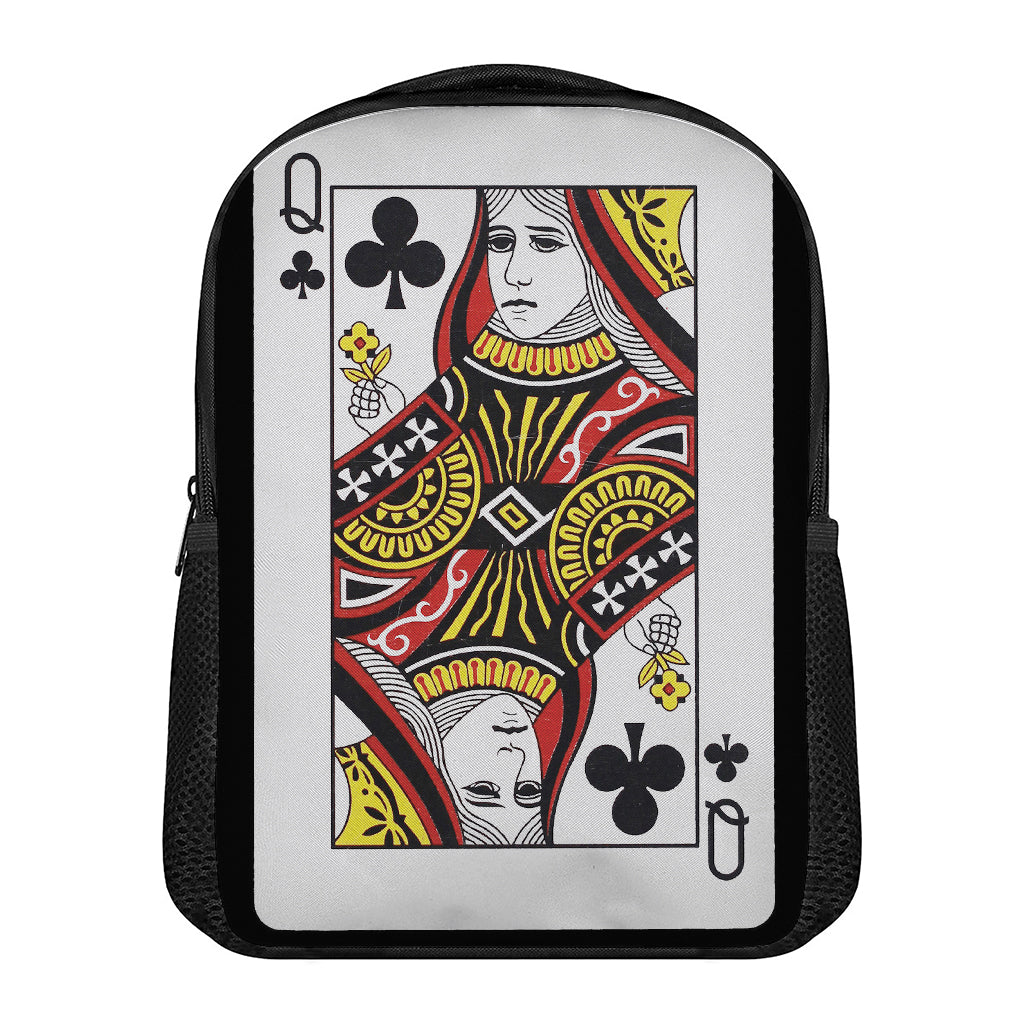 Queen Of Clubs Playing Card Print Casual Backpack