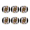 Queen Of Clubs Playing Card Print Coaster Set