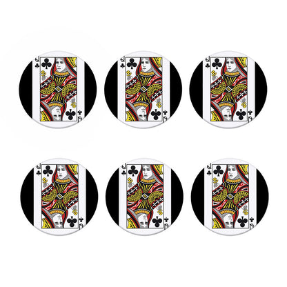 Queen Of Clubs Playing Card Print Coaster Set
