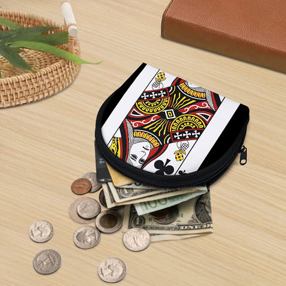Queen Of Clubs Playing Card Print Coin Purse