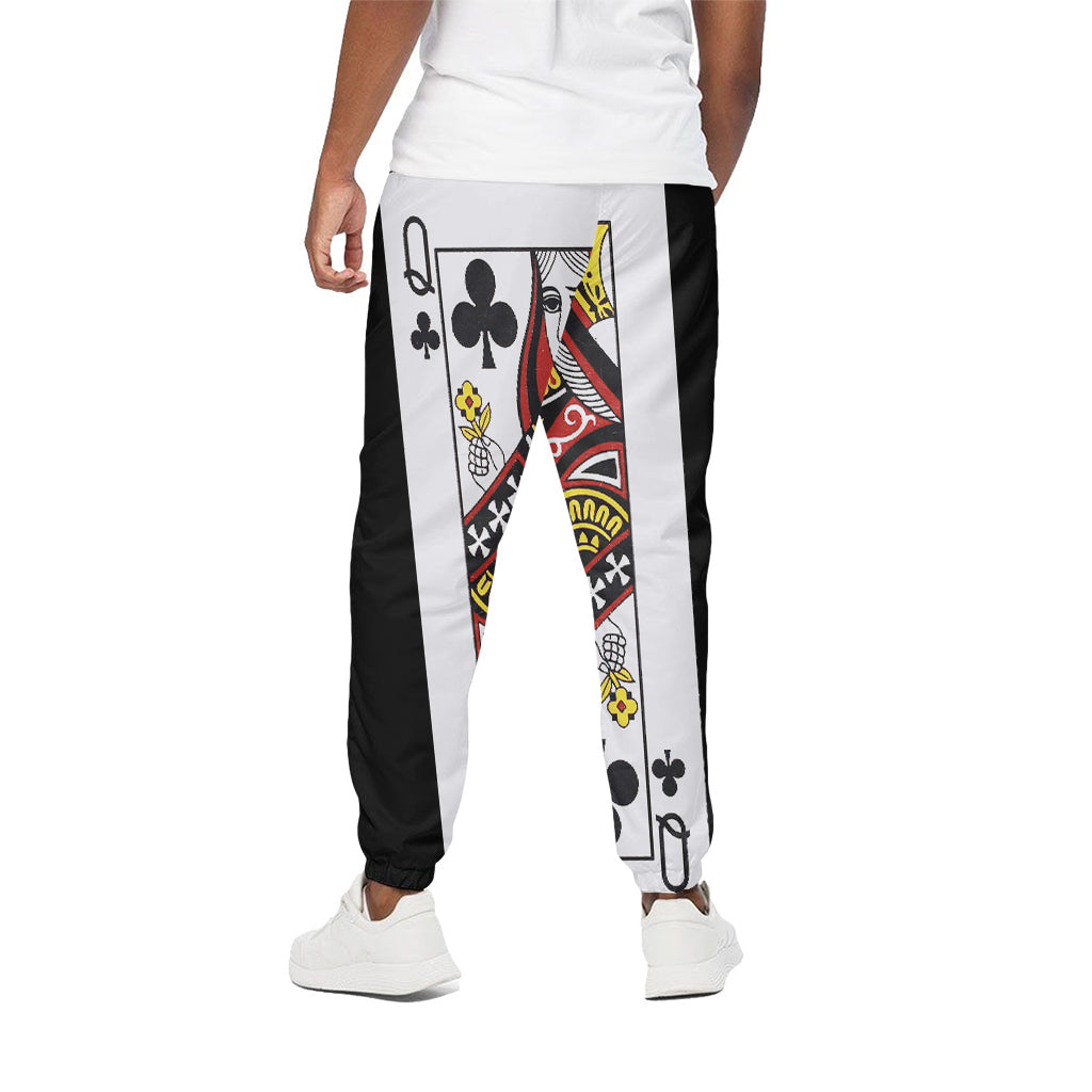 Queen Of Clubs Playing Card Print Cotton Pants
