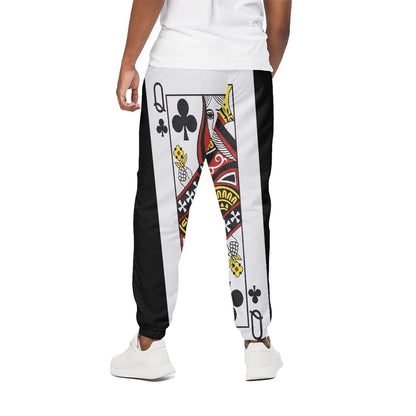 Queen Of Clubs Playing Card Print Cotton Pants