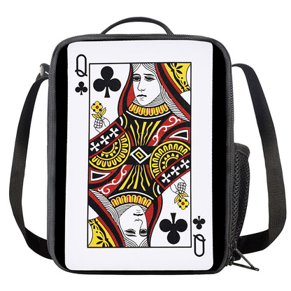 Queen Of Clubs Playing Card Print Crossbody Lunch Bag