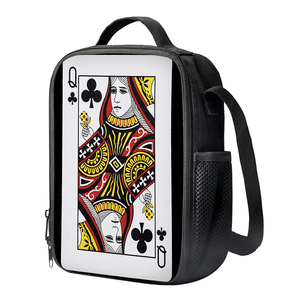 Queen Of Clubs Playing Card Print Crossbody Lunch Bag