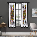 Queen Of Clubs Playing Card Print Grommet Curtain Panels