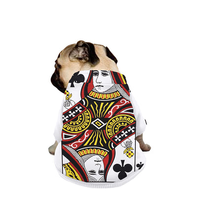 Queen Of Clubs Playing Card Print Dog Zip Up Jacket