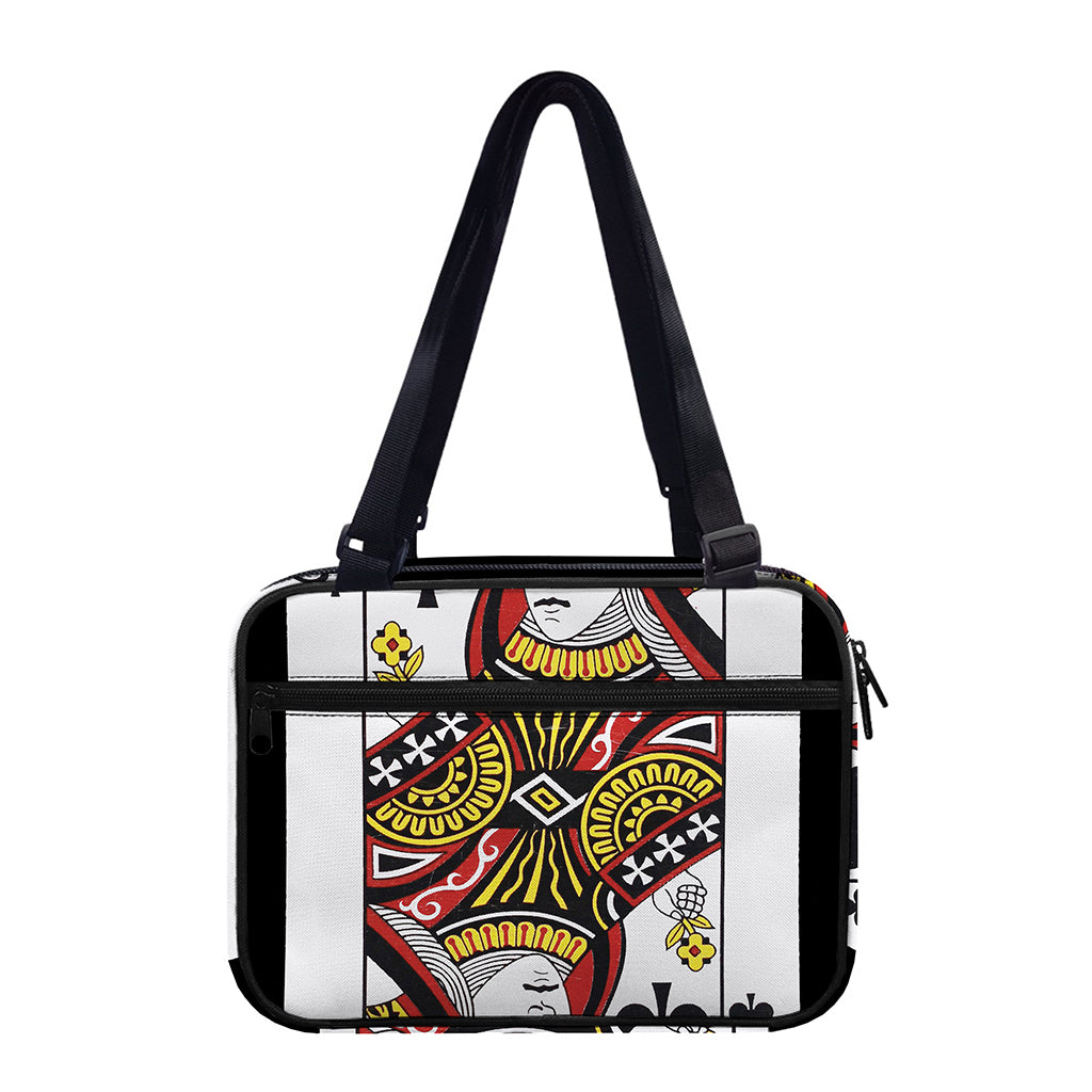 Queen Of Clubs Playing Card Print Double Strap Bible Bag