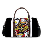 Queen Of Clubs Playing Card Print Duffle Bag