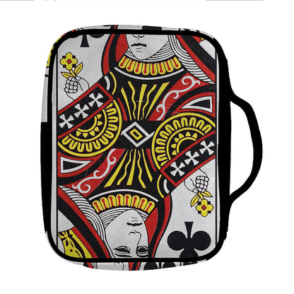 Queen Of Clubs Playing Card Print Front Pocket Bible Bag