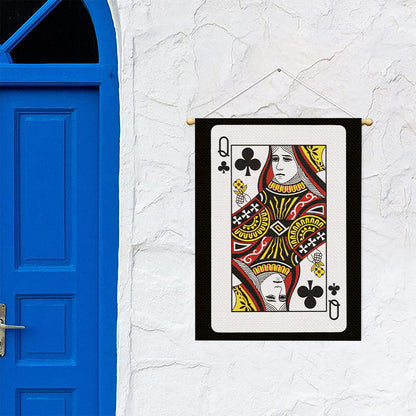 Queen Of Clubs Playing Card Print Garden Flag