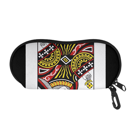Queen Of Clubs Playing Card Print Glasses Case