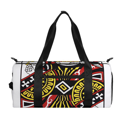 Queen Of Clubs Playing Card Print Gym Bag