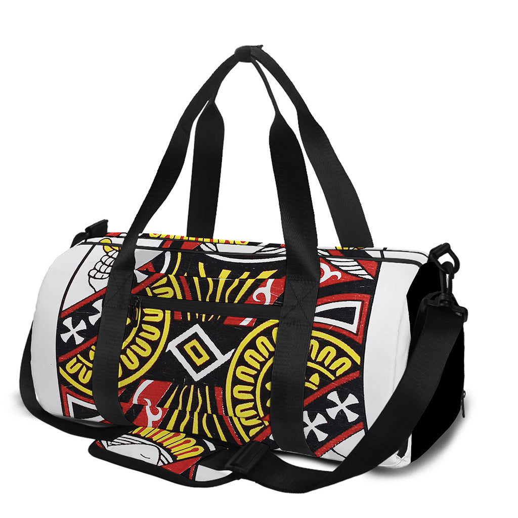 Queen Of Clubs Playing Card Print Gym Bag