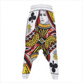 Queen Of Clubs Playing Card Print Hammer Pants
