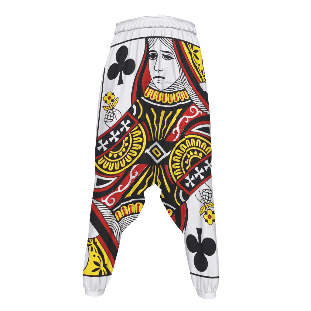 Queen Of Clubs Playing Card Print Hammer Pants