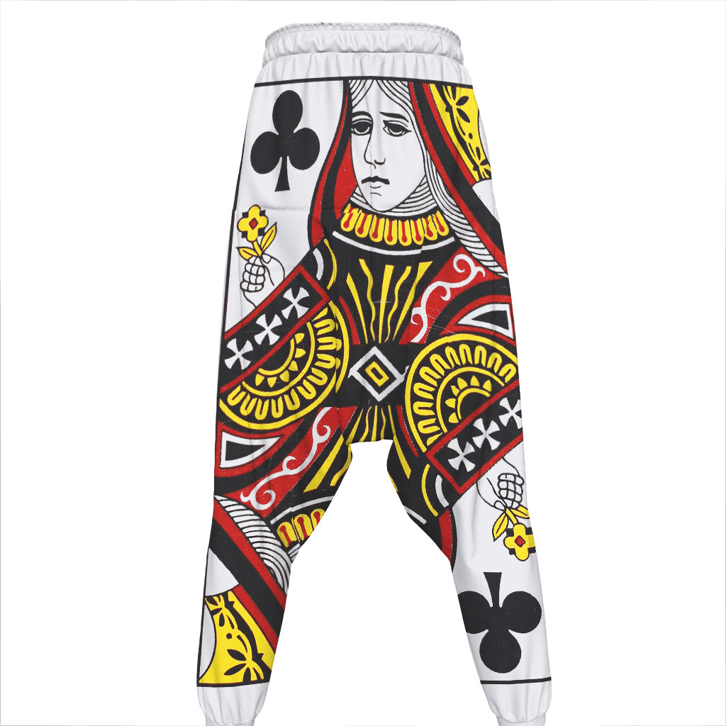 Queen Of Clubs Playing Card Print Hammer Pants