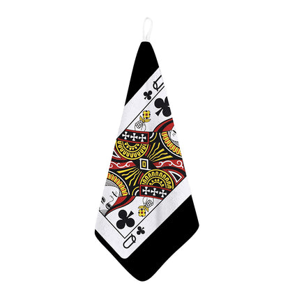 Queen Of Clubs Playing Card Print Hand Towel