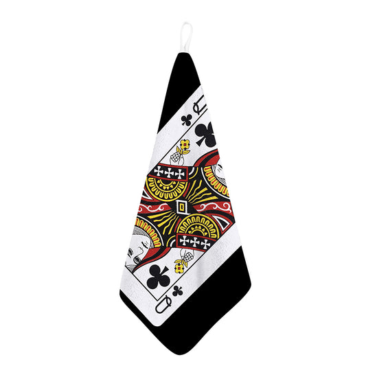 Queen Of Clubs Playing Card Print Hand Towel